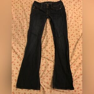 american eagle low rise artist flare coquette jeans size 00